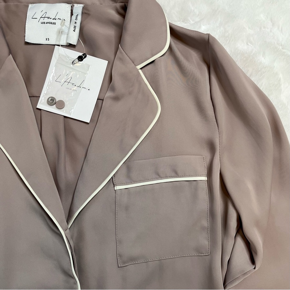 NWT L'Academie Top Shirt Butto Down Pajama XS - Picture 10 of 13